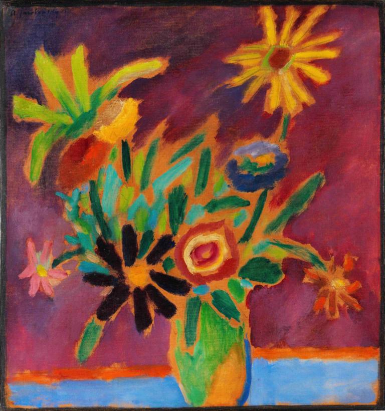 Bunte Blumen,Tôi là Bonter Brumen.,Alexej von Jawlensky,Alexei von Jolensky.,Tranh sơn dầu,Tranh sơn dầu, hoa