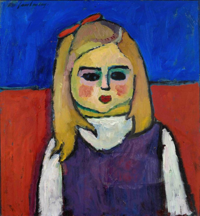 Child,Đứa bé.,Alexej von Jawlensky,Alexei von Jolensky.,Tranh sơn dầu,Tranh sơn dầu, đấu, 1 cô gái, tóc vàng