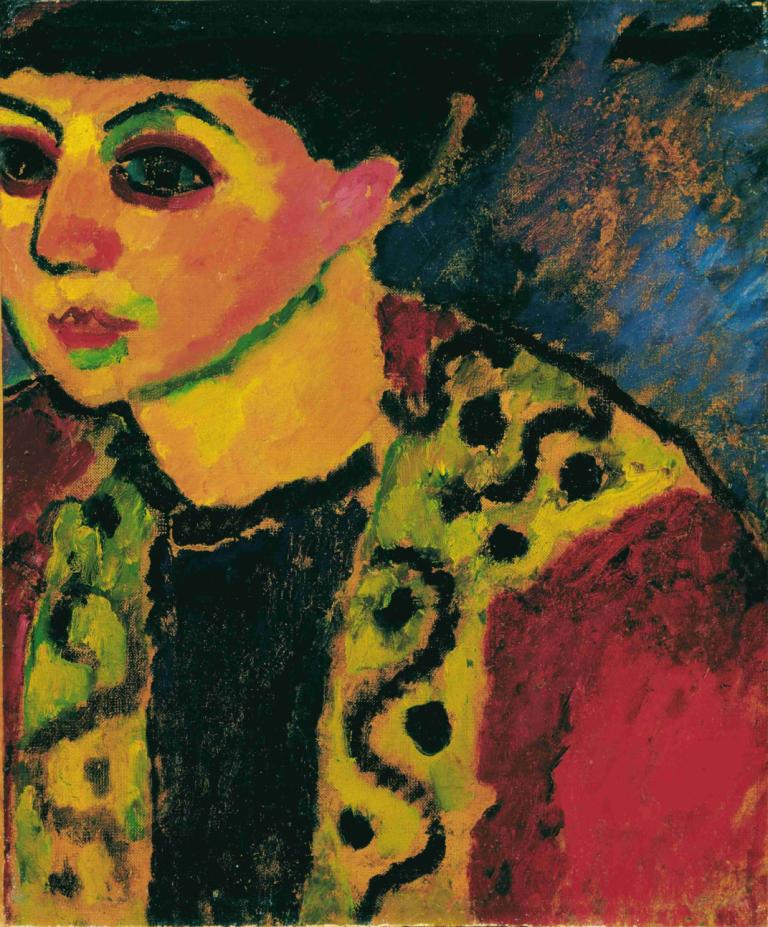 Dame vor blauem Grund,- Bà Glennd.,Alexej von Jawlensky,Alexei von Jolensky.,Tranh sơn dầu,Tranh sơn dầu, đấu