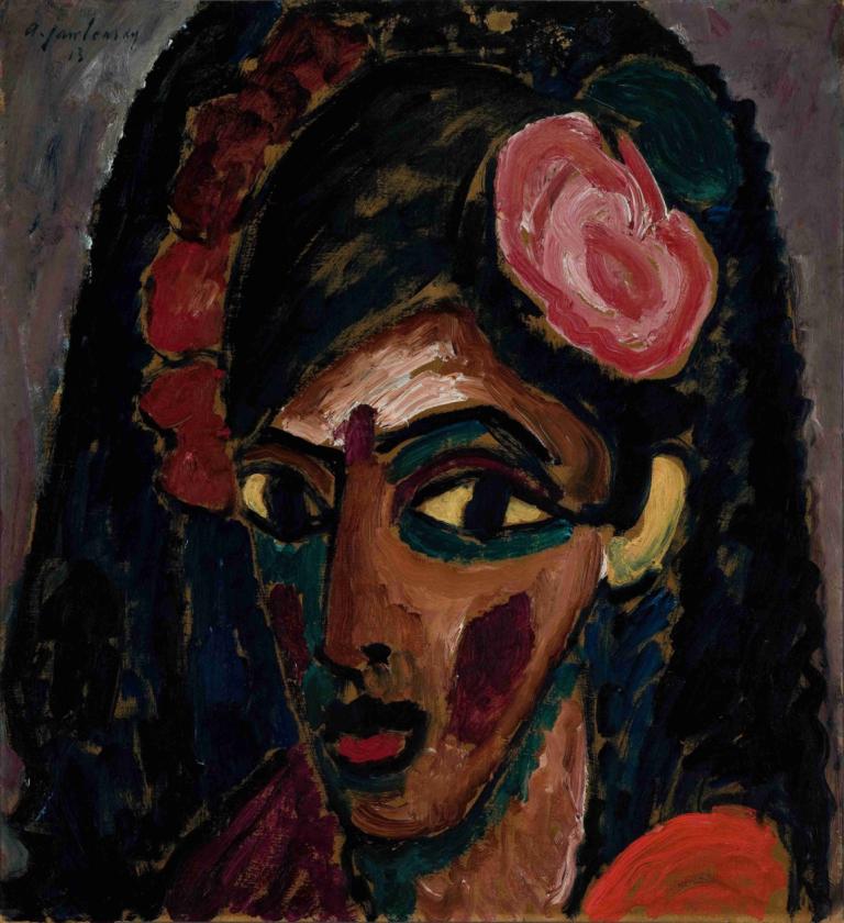 Egyptian Girl,Cô gái Ai Cập.,Alexej von Jawlensky,Alexei von Jolensky.,Tranh sơn dầu,Tranh sơn dầu, đấu