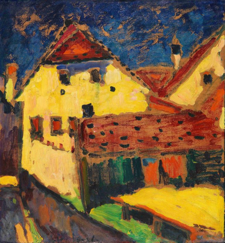 Gelbe Häuser,Gula hus,Alexej von Jawlensky,Oljemålning,Oljemålning, utomhus, inga människor