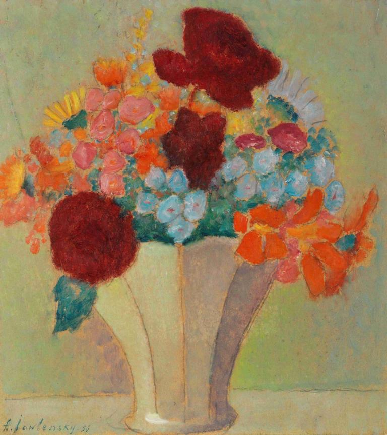 Grosses Stillleben; Helles Bouquet,Stort stilleben; Ljus bukett,Alexej von Jawlensky,Oljemålning,Oljemålning