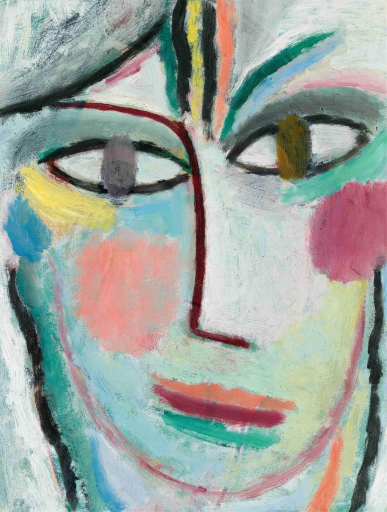 Head Of A Woman, Femina,En kvinnas huvud, Femina,Alexej von Jawlensky,Oljemålning,Oljemålning, solo