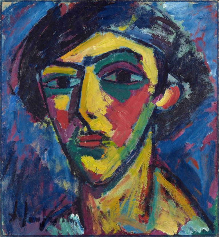 Head Of A Youth,Huvud av en ungdom,Alexej von Jawlensky,Oljemålning,Oljemålning, solo, manligt fokus, 1 pojke