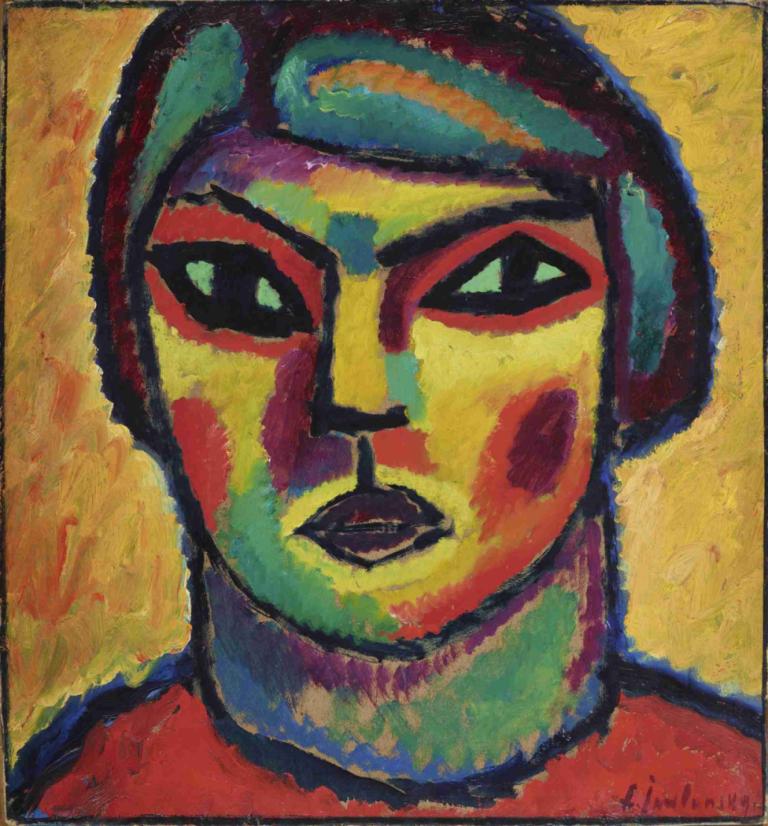 Maturity,Löptid,Alexej von Jawlensky,Oljemålning,Oljemålning, solo, ansiktsfärg, manligt fokus, 1 pojke