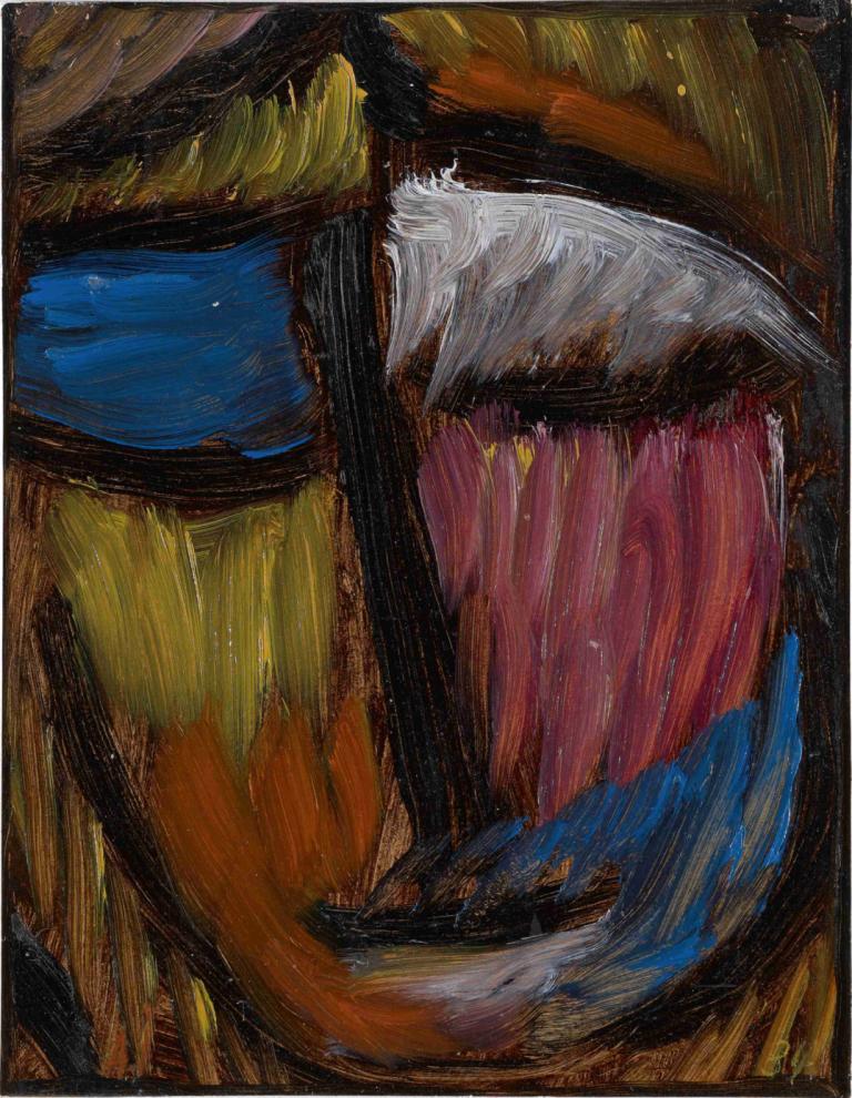 Meditation N. 30,Alexej von Jawlensky,Oljemålning,Oljemålning, öppen mun, tänder, traditionella medier, solo