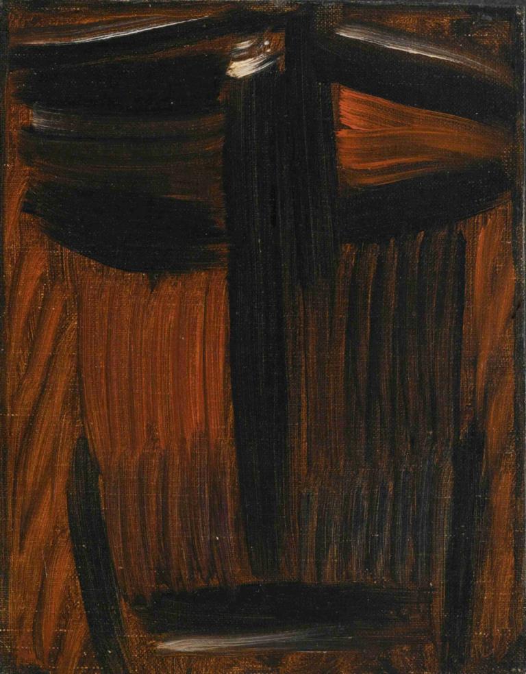 Meditation; Black- Orange Glowing,Alexej von Jawlensky,Oil Painting,Oil Painting, no humans