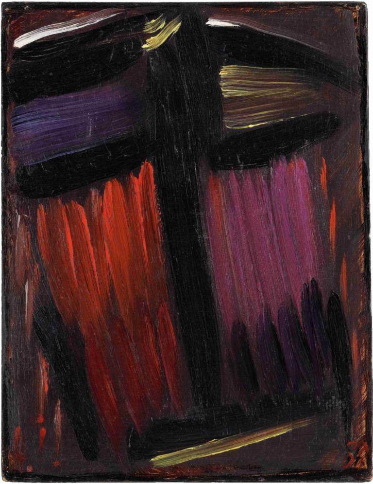 Meditation,Alexej von Jawlensky,Oil Painting,Oil Painting, no humans, solo, teeth, traditional media