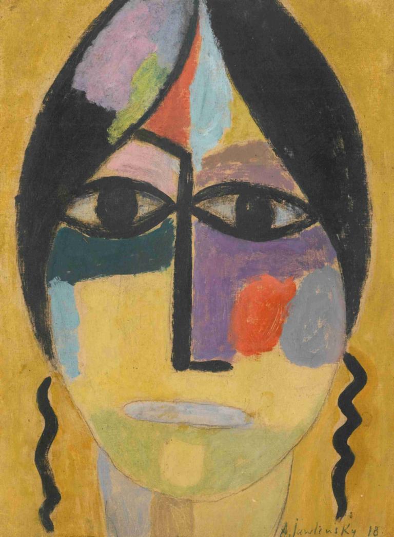 Mystischer Kopf; Rabenflügel Iv (Mystical Head; Raven's Wing Iv),Alexej von Jawlensky,Oil Painting