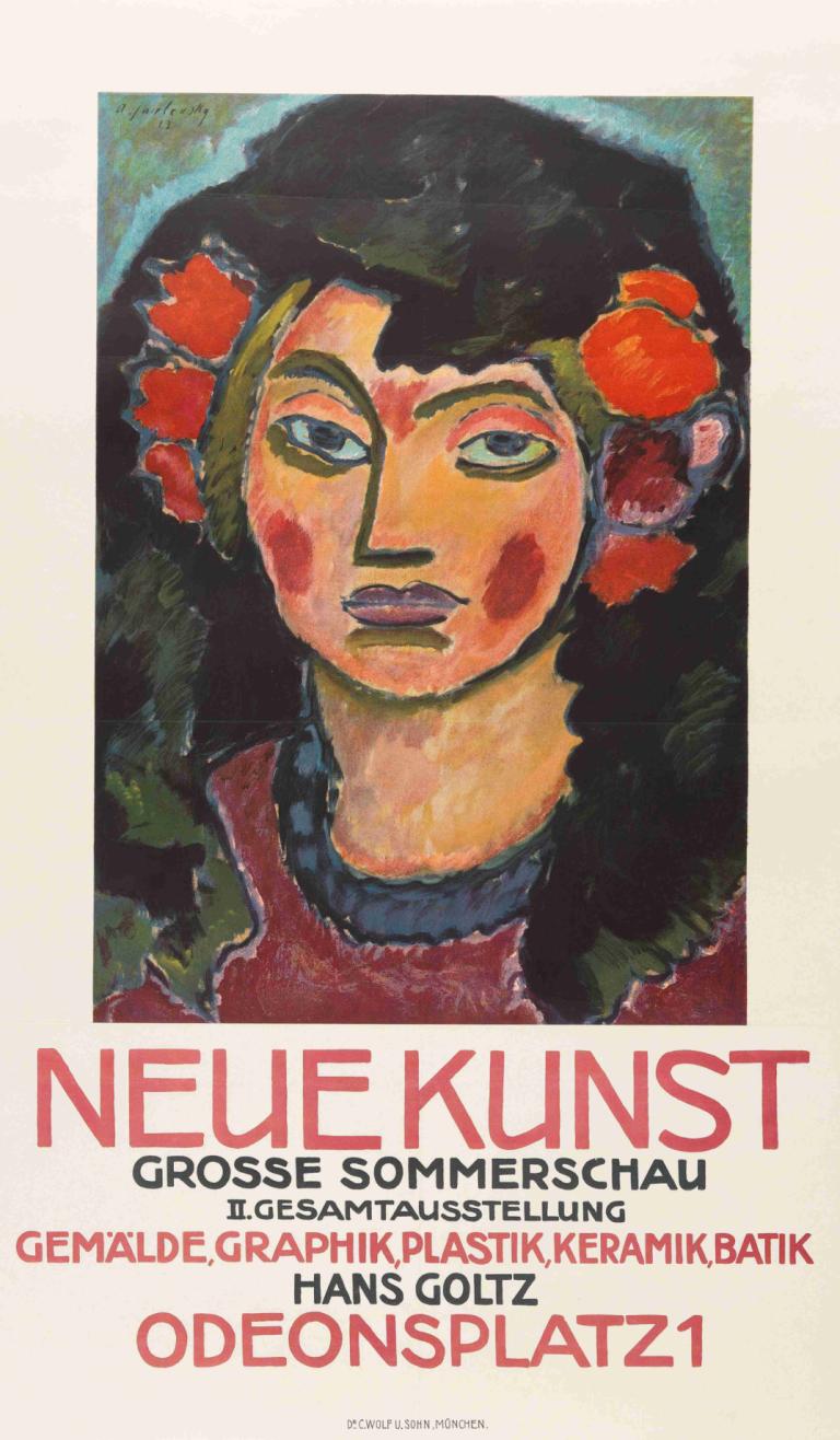 Plakat für die große Sommerschau der Galerie Neue Kunst, München,Alexej von Jawlensky,Illustration