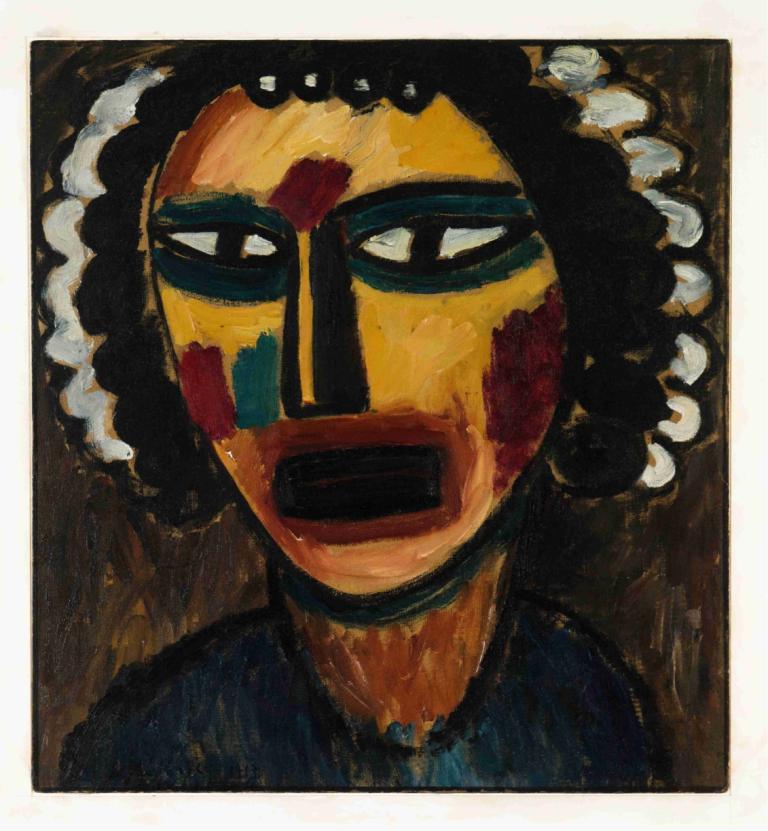 Prophet (Sibyl),Prophet (Sibylle),Alexej von Jawlensky,Ölgemälde,Ölgemälde, Solo, Gesichtsbemalung