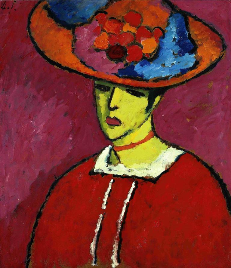 Schokko With Wide-Brimmed Hat,Schokko mit breitkrempigem Hut,Alexej von Jawlensky,Ölgemälde,Ölgemälde, Solo