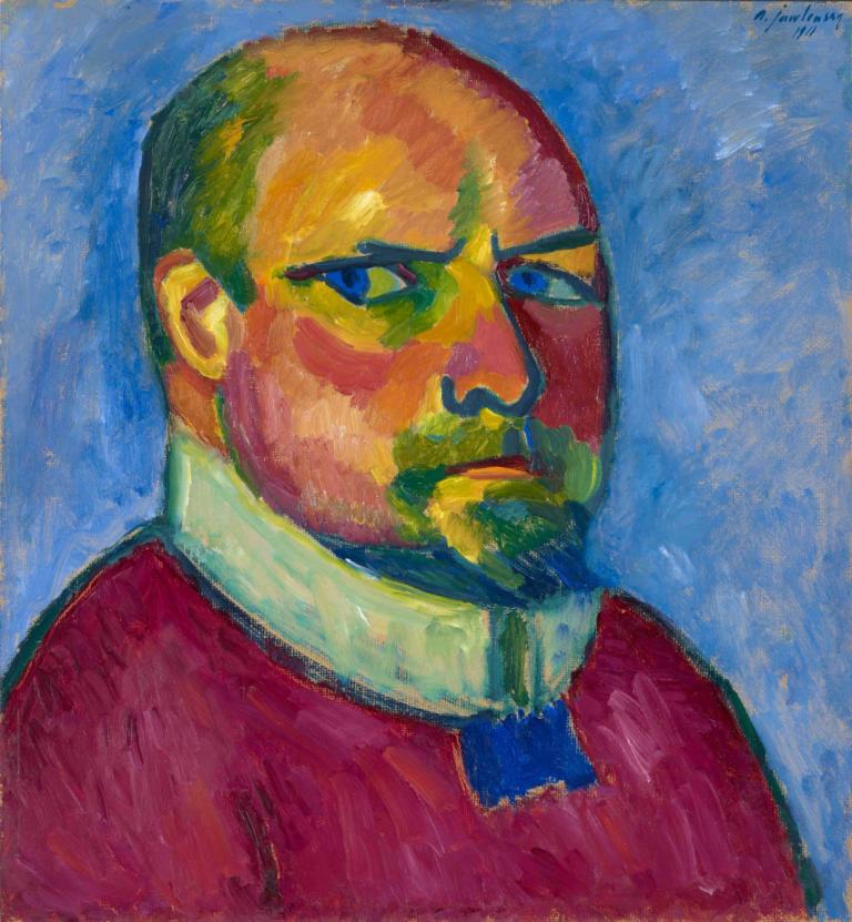 Self-Portrait,Selbstporträt,Alexej von Jawlensky,Ölgemälde,Ölgemälde, männlicher Fokus, Solo, 1Junge