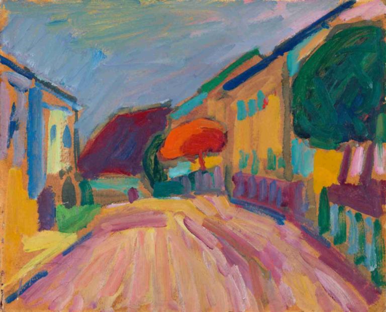 Sketch from Murnau,Skizze von Murnau,Alexej von Jawlensky,Ölgemälde,Ölgemälde, draußen, Himmel, 1Mädchen