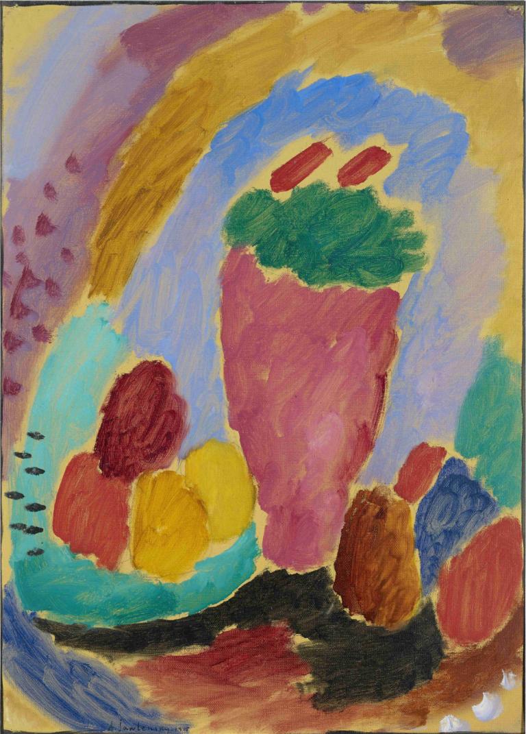 Still life,静物,Alexej von Jawlensky,アレクセイ・フォン・ジャウレンスキー,油絵,油絵, 人間がいない, 食べ物, 従来のメディア, 魚, 食べ物の焦点