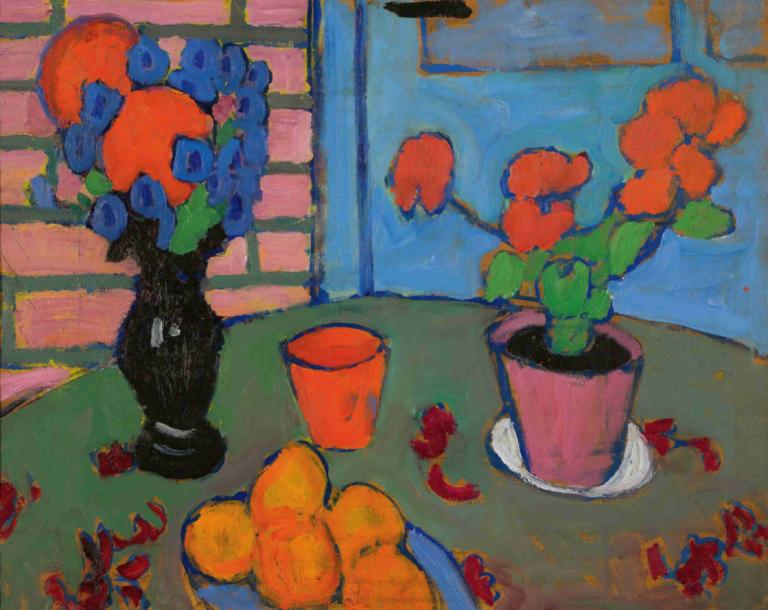 Stillleben Mit Blumen Und Orangen (Still-Life With Flowers And Oranges),Alexej von Jawlensky,Oil Painting