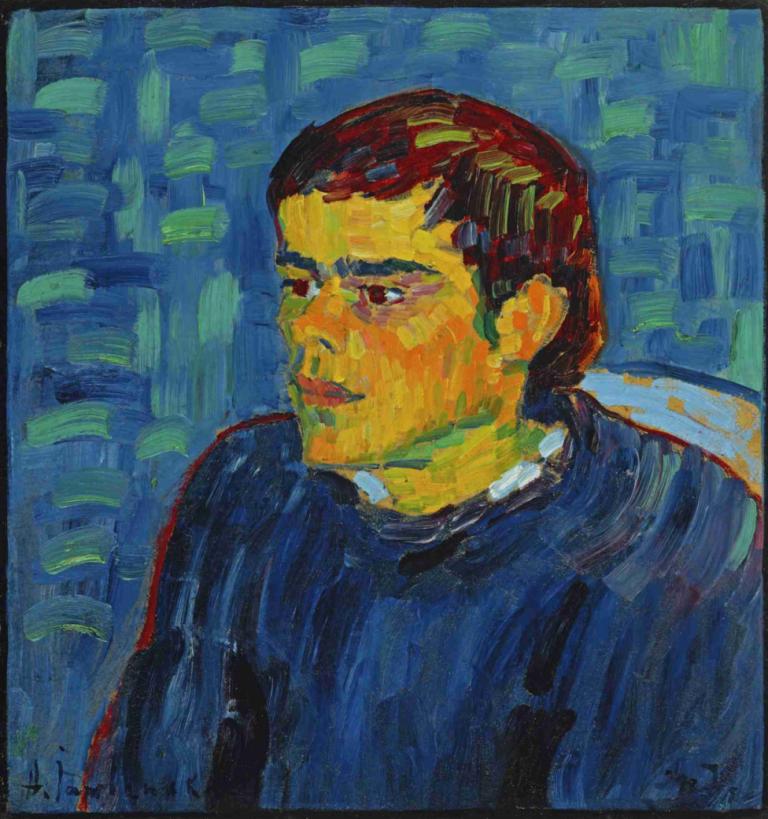 The hunchback,De gebochelde,Alexej von Jawlensky,Olieverf,Olieverf, solo, 1 jongen, mannelijke focus