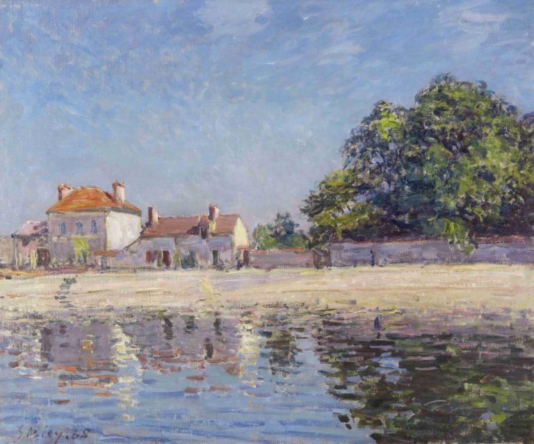 Bords du Loing, Saint-Mammes (The River Loing at Saint-Mammes),Alfred Sisley,Oil Painting,Oil Painting