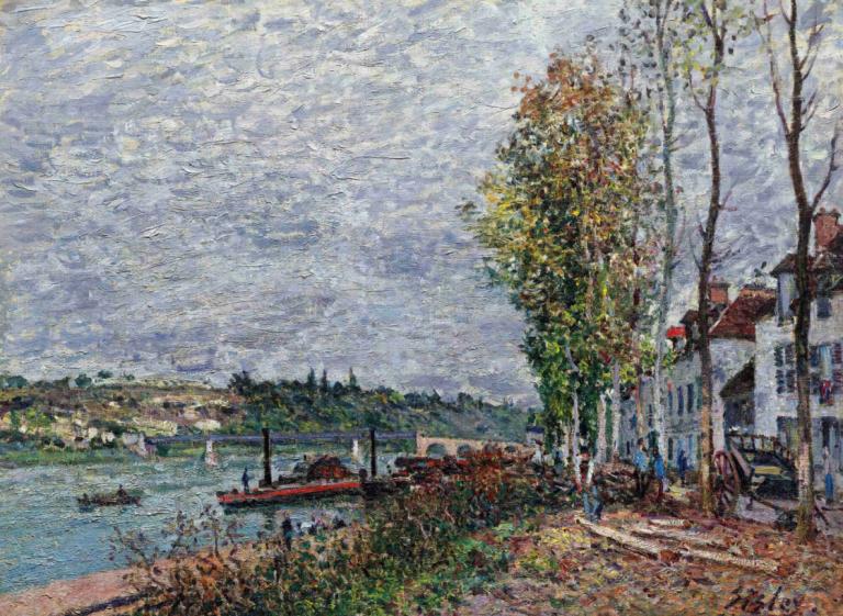 Jour De Brouillard À Saint-Mammès,Giornata di nebbia a Saint-Mammès,Alfred Sisley,Pittura ad olio