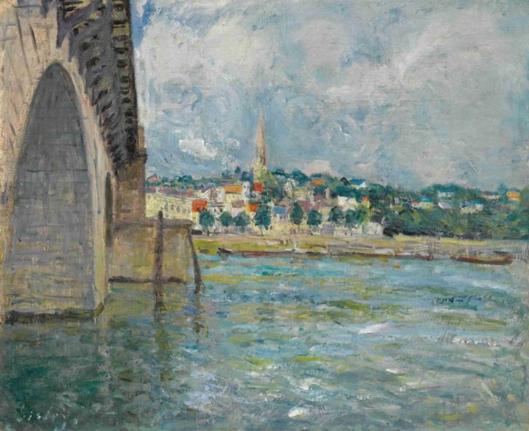 Le Pont De St. Cloud,Alfred Sisley,Oljemålning,Oljemålning, inga människor, landskap, traditionella medier