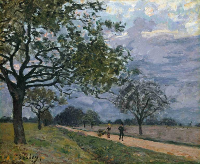 The Road from Versailles to Louveciennes,Pot od Versaillesa do Louveciennesa,Alfred Sisley,Oljna slika