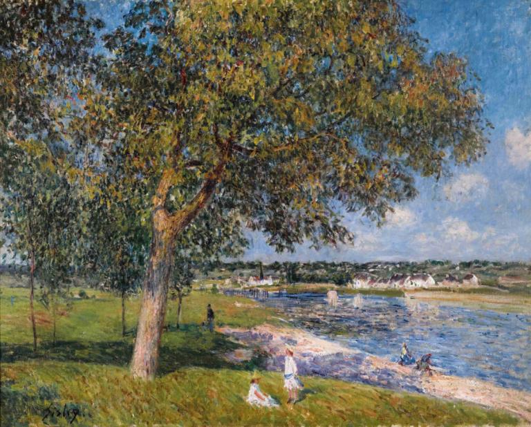 Un Noyer Dans La Prairie De Thomery,RUN Noyer dans La Prarie de Thomry,Alfred Sisley,อัลเฟรด ซีสลีย์