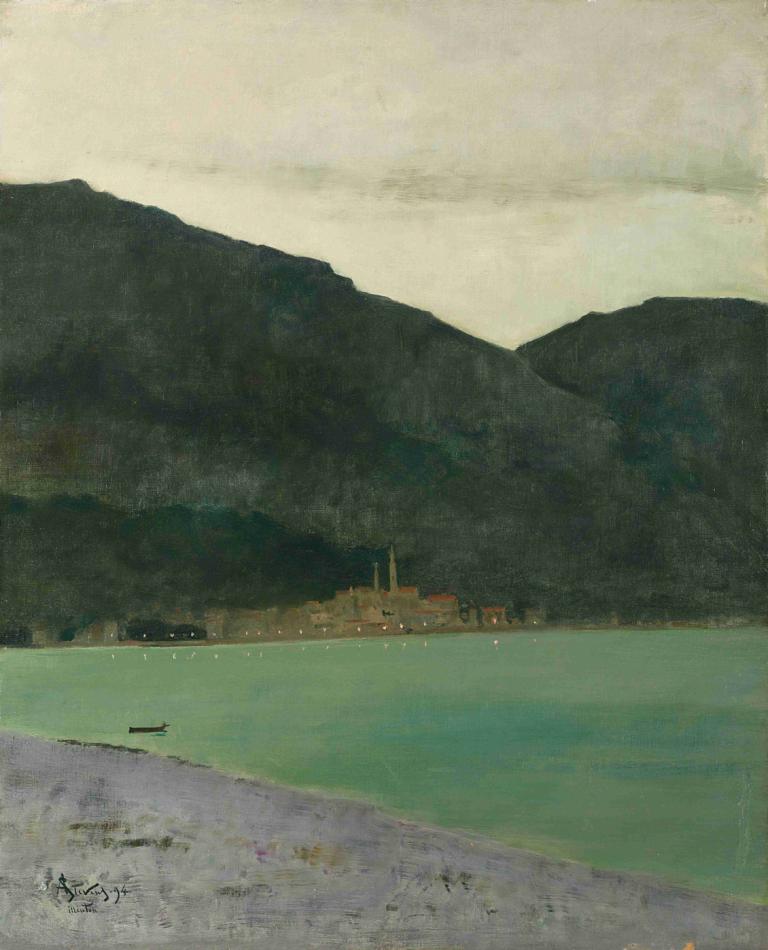 Menton, presque la nuit, 2è impression,Μεντόν, σχεδόν τη νύχτα, 2η εντύπωση,Alfred Stevens,Ελαιογραφία