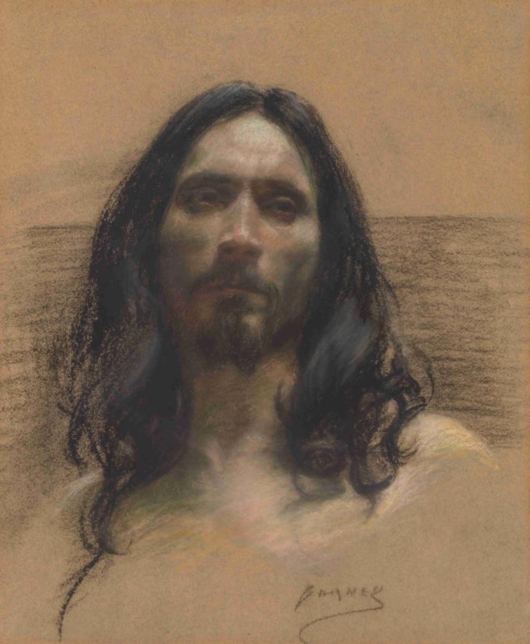 Anchorite,Alice Pike Barney,Sketch,Sketch, solo, 1boy, male focus, facial hair, black hair, realistic