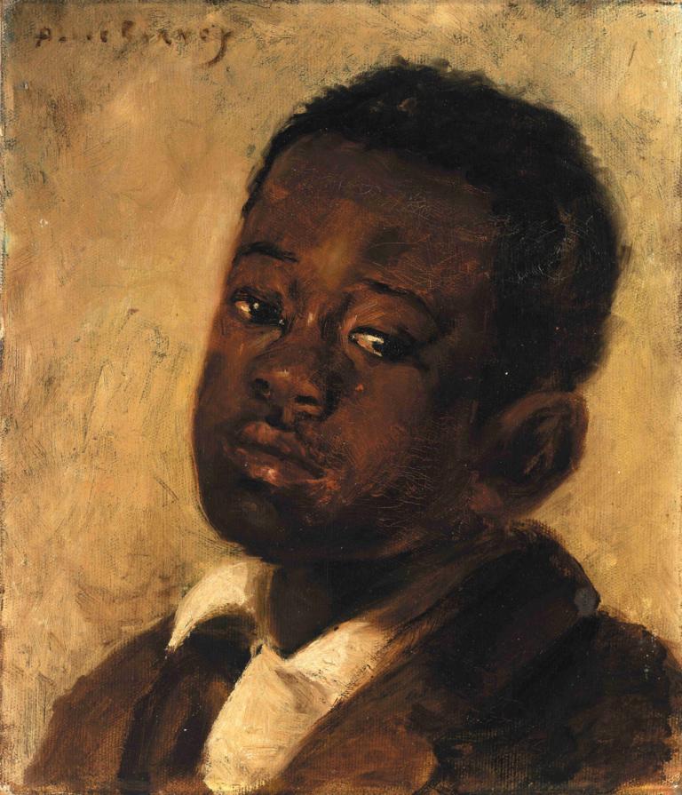 Head of a Negro Boy,Huvudet på en negerpojke,Alice Pike Barney,Oljemålning,Oljemålning, mörk hud, solo