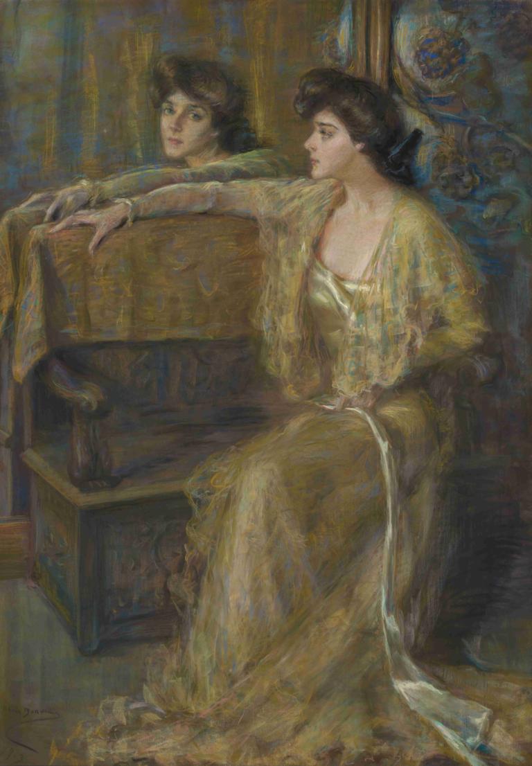 Reflected Grace,Отраженная благодать,Alice Pike Barney,Элис Пайк Барни,Картина Маслом,Картина Маслом