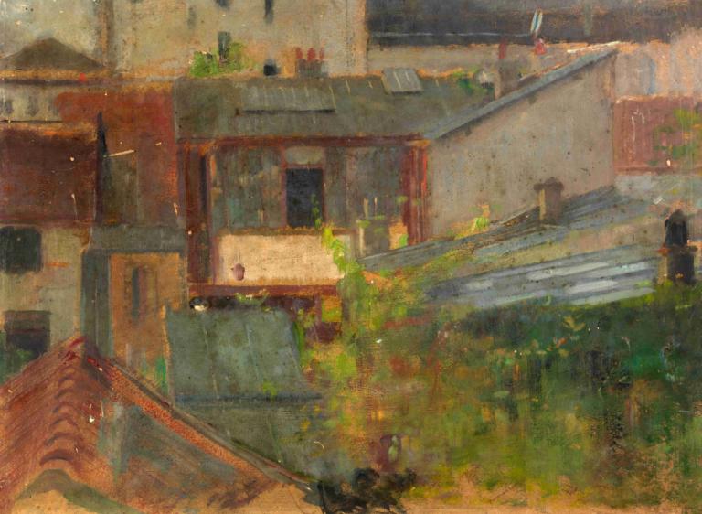 Rooftops,Крыши,Alice Pike Barney,Элис Пайк Барни,Картина Маслом,Картина Маслом, пейзаж, на открытом воздухе