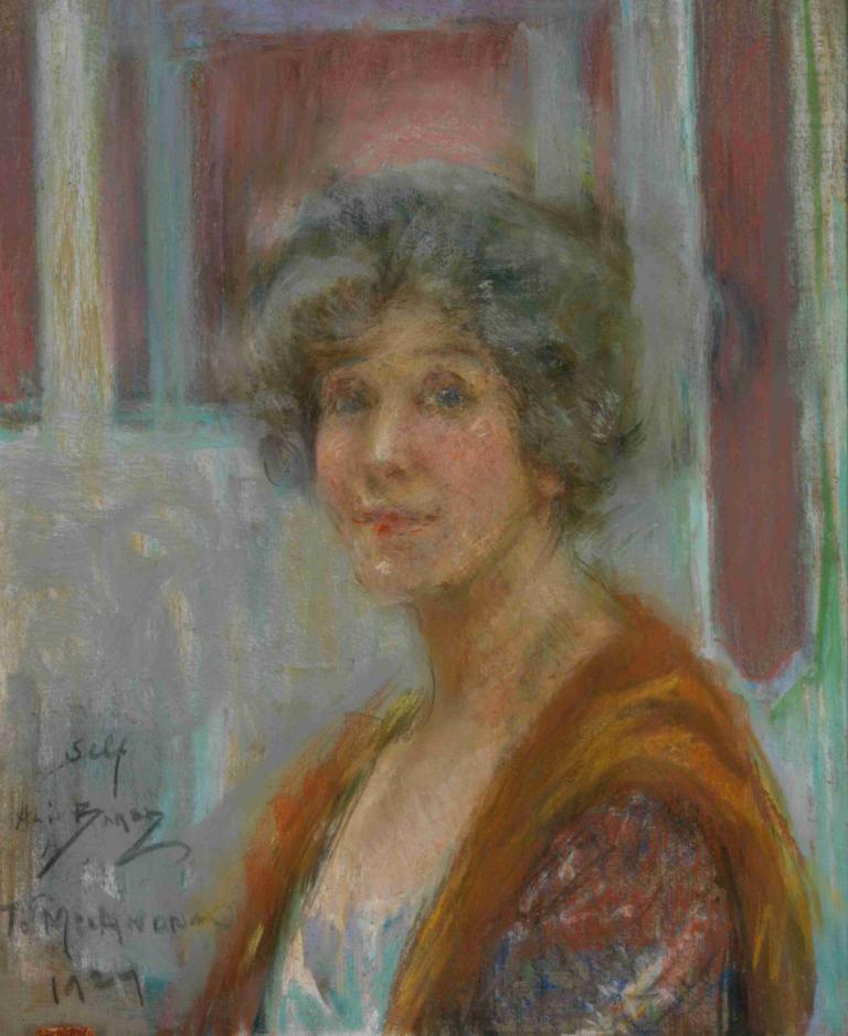 Self Portrait in 1924,Selbstporträt im Jahr 1924,Alice Pike Barney,Ölgemälde,Ölgemälde, 1Mädchen, Solo