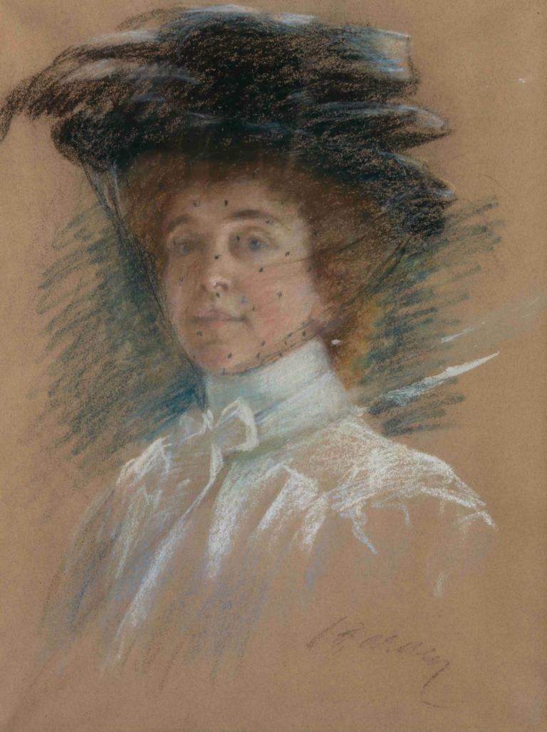 Self Portrait with Hat and Veil,Selbstporträt mit Hut und Schleier,Alice Pike Barney,Ölgemälde,Ölgemälde