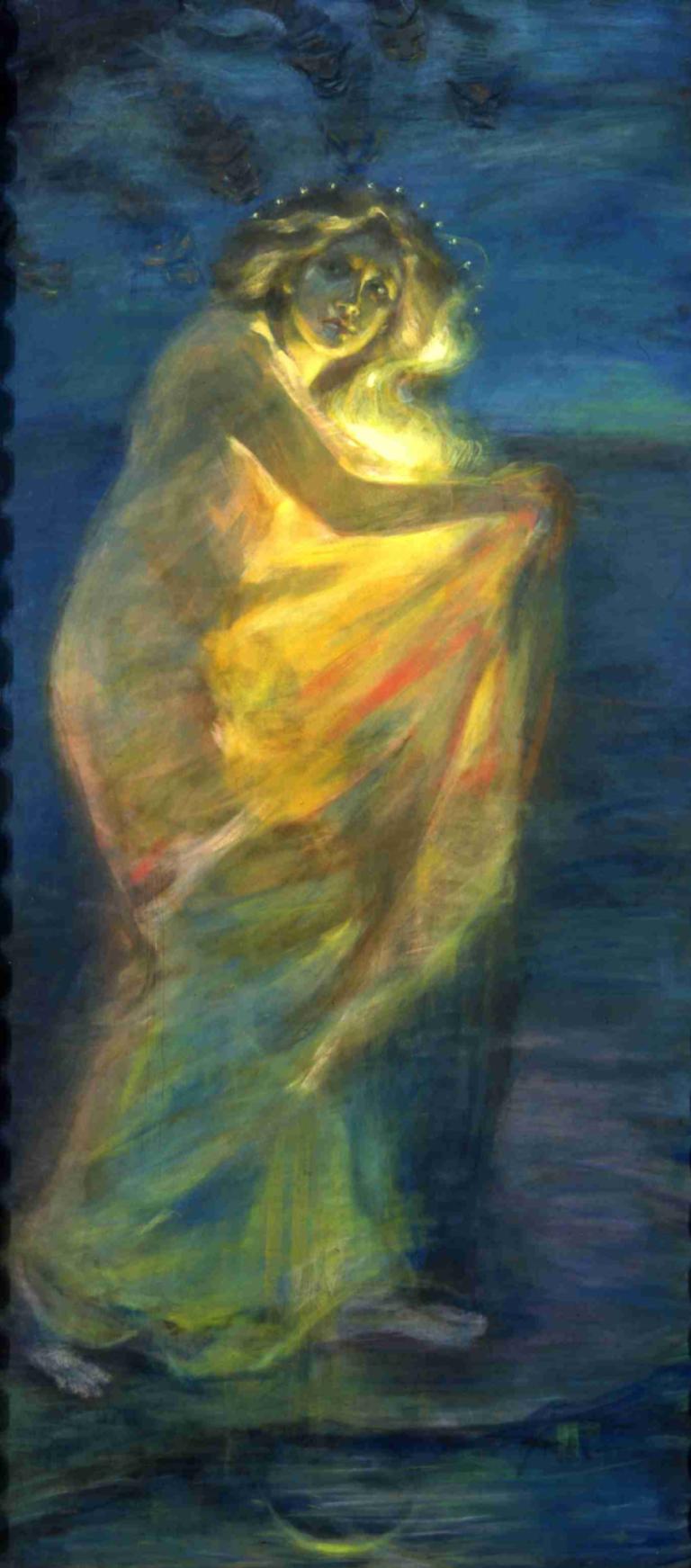 Woman Clothed with the Sun,Kvinna klädd i solen,Alice Pike Barney,Oljemålning,Oljemålning, 1 tjej, solo