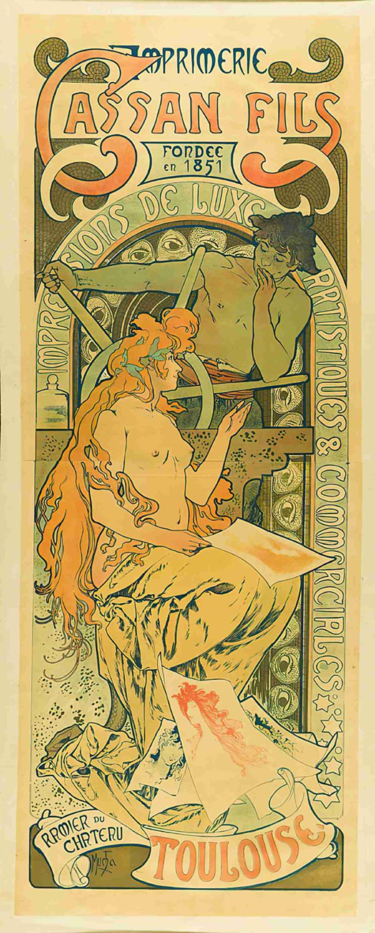 Imprimerie Cassan Fils, Fondée En 1851, Toulouse,1851, Toulouse, "Casan Philis",Alphonse Mucha,- Afos Mucha.