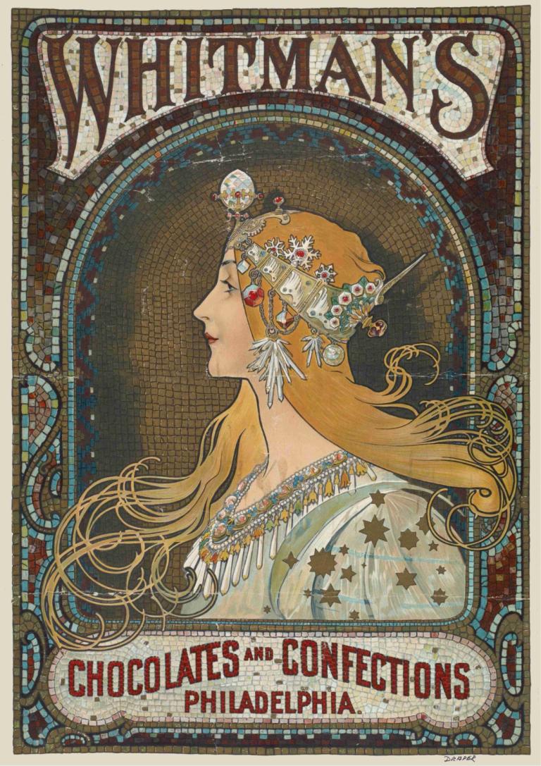 Whitman's chocolates and confections. Philadelphia,Czekoladki i słodycze Whitman's. Filadelfia,Alphonse Mucha