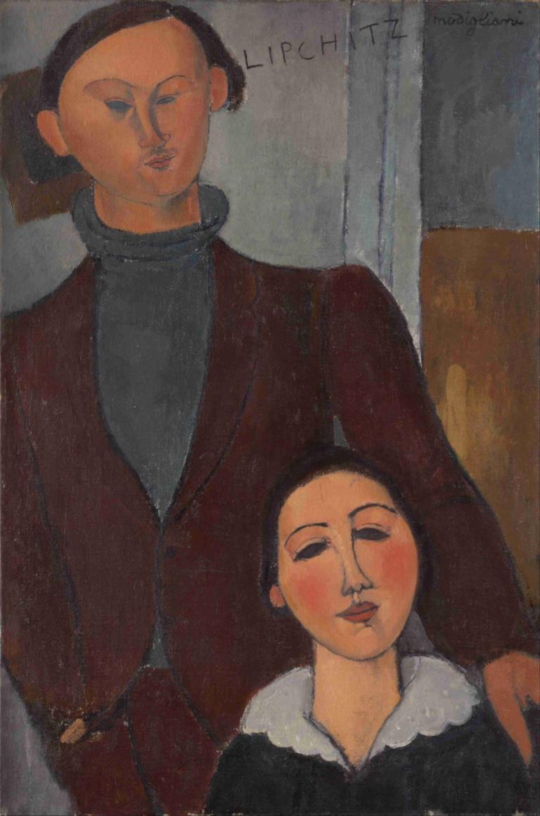 Jacques And Berthe Lipchitz,Jacques e Berthe Lipchitz,Amedeo Modigliani,Pittura ad olio,Pittura ad olio