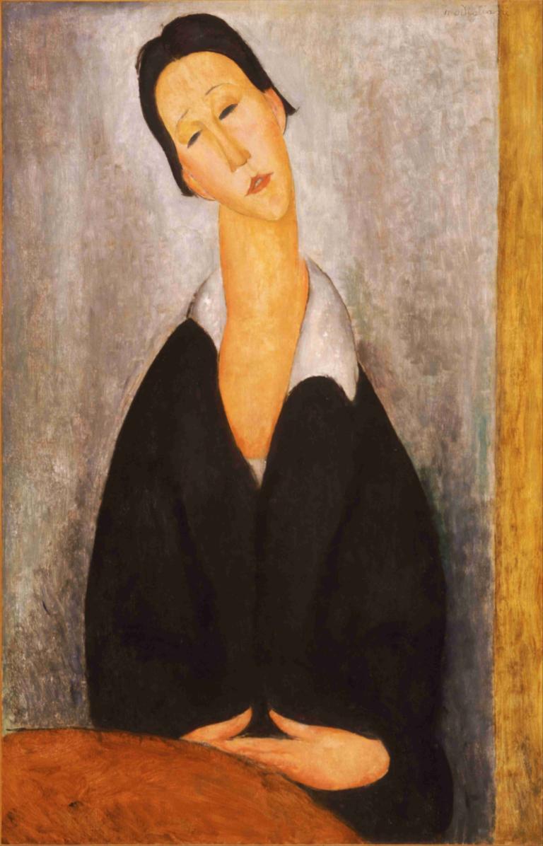 Portrait Of A Polish Woman,Πορτρέτο μιας πολωνικής γυναίκας,Amedeo Modigliani,Ελαιογραφία,Ελαιογραφία