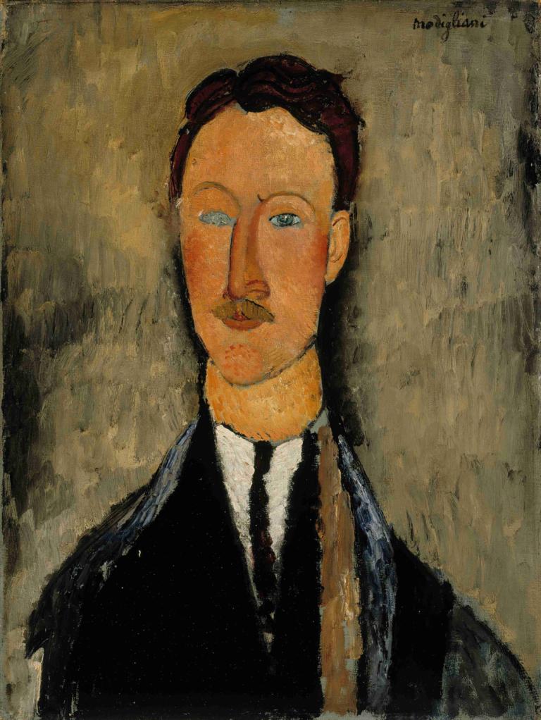 Portrait Of The Artist Léopold Survage,Πορτρέτο του καλλιτέχνη Léopold Survage,Amedeo Modigliani,Ελαιογραφία