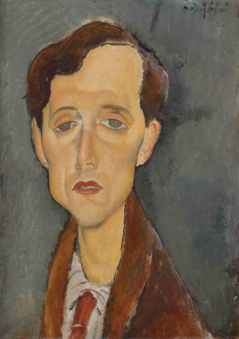 Portrait of Frans Hellens,Πορτρέτο του Frans Hellens,Amedeo Modigliani,Ελαιογραφία,Ελαιογραφία, 1 αγόρι