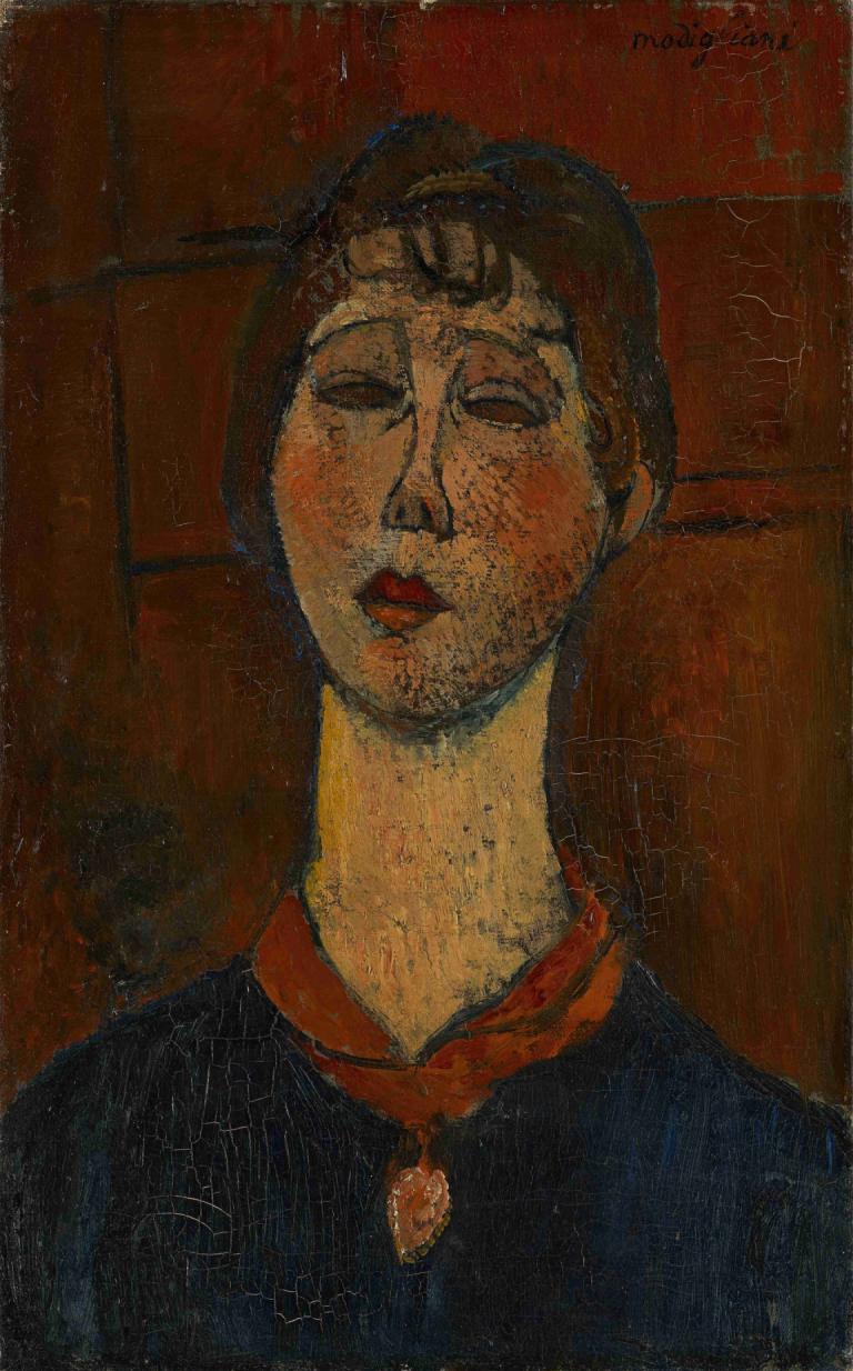 Portrait of Madame Dorival,Πορτρέτο της Madame Dorival,Amedeo Modigliani,Ελαιογραφία,Ελαιογραφία, μονοφωνία