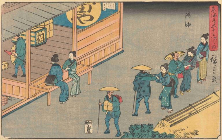 Goyu,Andō Hiroshige,Ukiyo-E,Ukiyo-E, banyak anak laki-laki, parodi seni rupa, 6+laki-laki, rambut hitam