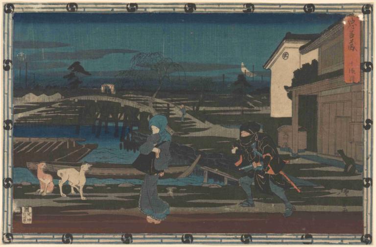 Night Attack from the Chushingura (Honzo),Nattagrep fra Chushingura (Honzo),Andō Hiroshige,Ukiyo-E,Ukiyo-E