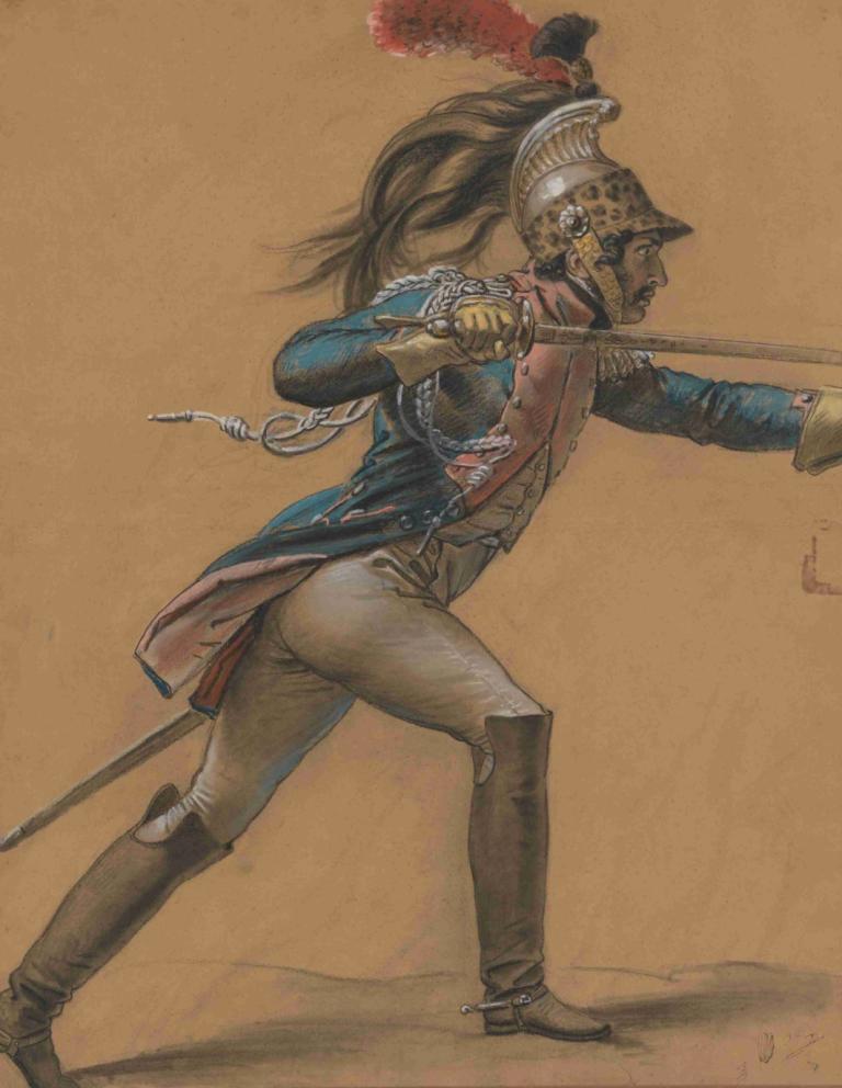 A French Dragoon, Study for 'The Revolt of Cairo',Anne Louis Girodet-Trioson,Illustration,Illustration