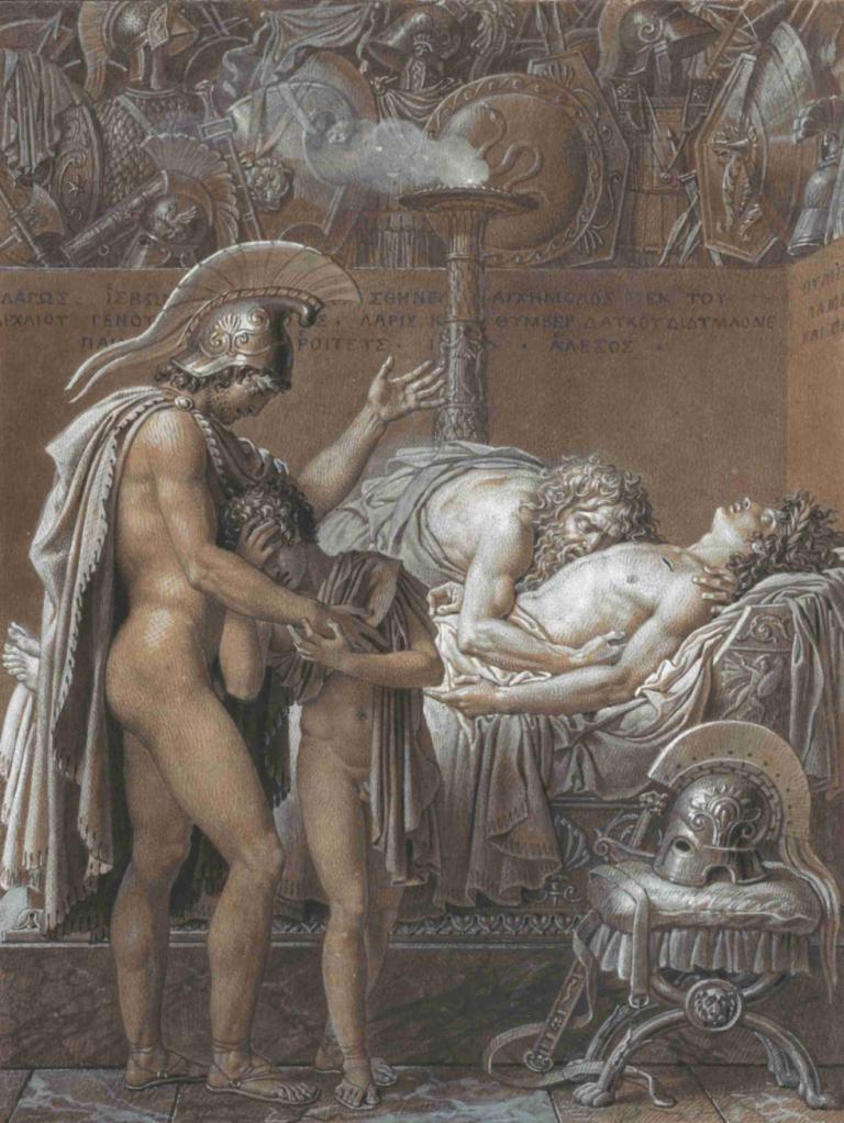 The Mourning of Pallas,Скорбь Палласа,Anne Louis Girodet-Trioson,Анн Луи Жироде-Триозон,Картина Маслом