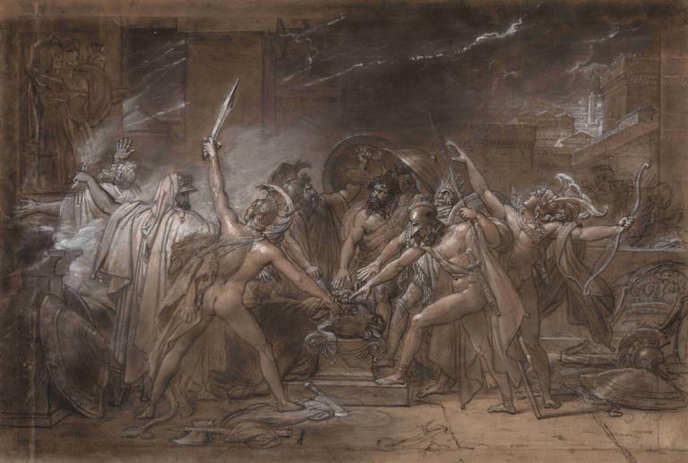 The Oath of the Seven Chiefs against Thebes,テーベに対する7人の族長の誓い,Anne Louis Girodet-Trioson,アンヌ・ルイ・ジロデ＝トリオソン,油絵,油絵