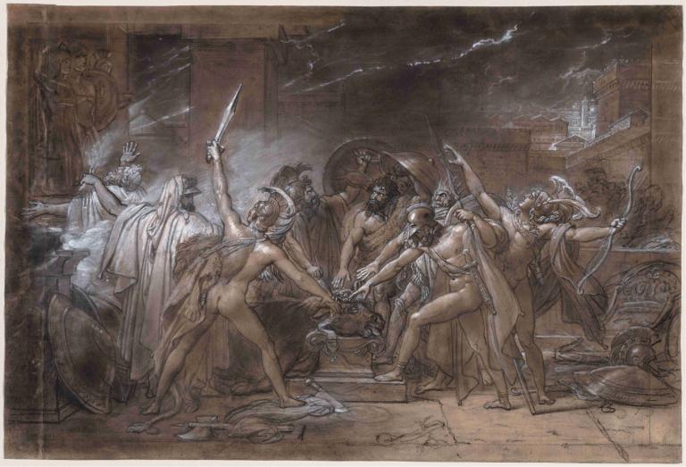 The Oath of the Seven Chiefs against Thebes,テーベに対する7人の族長の誓い,Anne Louis Girodet-Trioson,アンヌ・ルイ・ジロデ＝トリオソン,油絵,油絵