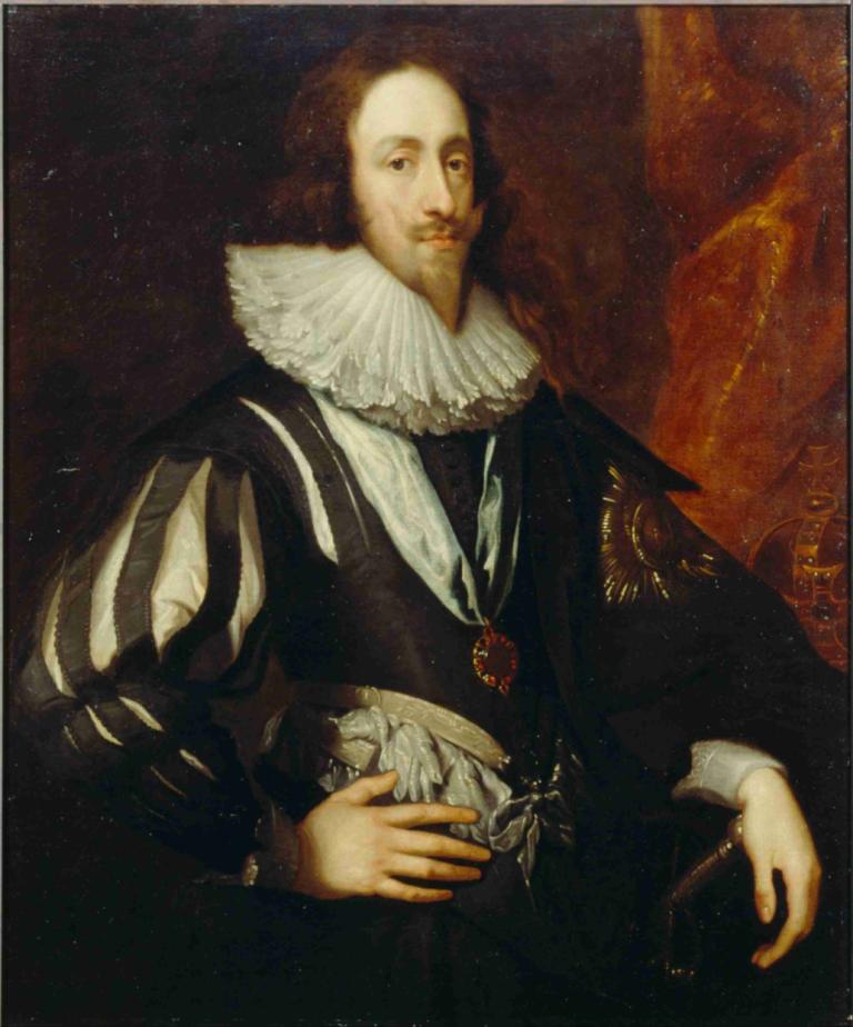 Charles I,Karl I,Anthony van Dyck,Ölgemälde,Ölgemälde, Solo, Kunstparodie, 1Junge, männlicher Fokus