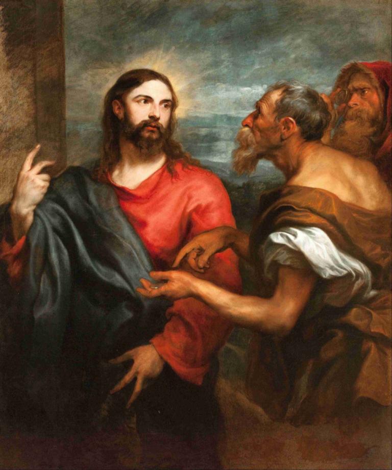 Christ Of The Coin,Hristos al monedei,Anthony van Dyck,Pictura in ulei,Pictura in ulei, parodie artistică