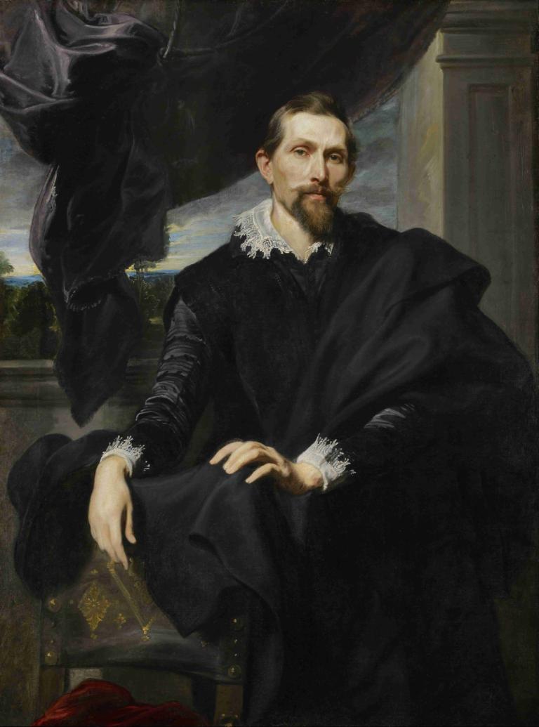 Frans Snyders,Anthony van Dyck,Oil Painting,Oil Painting, 1boy, male focus, fine art parody, facial hair